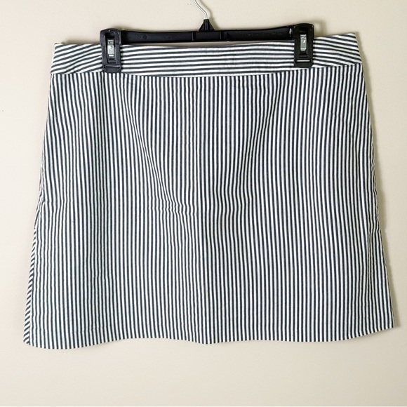 Sandro Seersucker Pinstripe Mini Skirt Striped size 14 - Picture 2 of 4